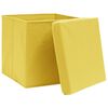 vidaXL Storage Boxes with Covers 10 pcs 28x28x28 cm Yellow