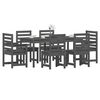vidaXL 7 Piece Garden Dining Set Grey Solid Wood Pine