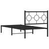 vidaXL Metal Bed Frame without Mattress with Headboard Black 90x190cm
