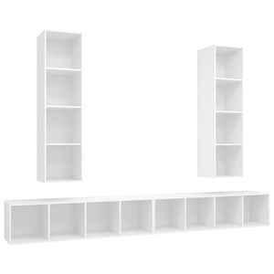 vidaXL 4 Piece Wall-mounted TV Cabinet Set White Engineered Wood