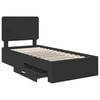 vidaXL Bed Frame with Headboard Black 75 x 190 cm Engineered Wood