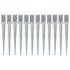 vidaXL Ground Spikes 12 pcs Silver 8x8x76 cm Galvanised Steel