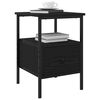 vidaXL Bedside Cabinet Black Oak 34 x 36 x 50 cm Engineered Wood