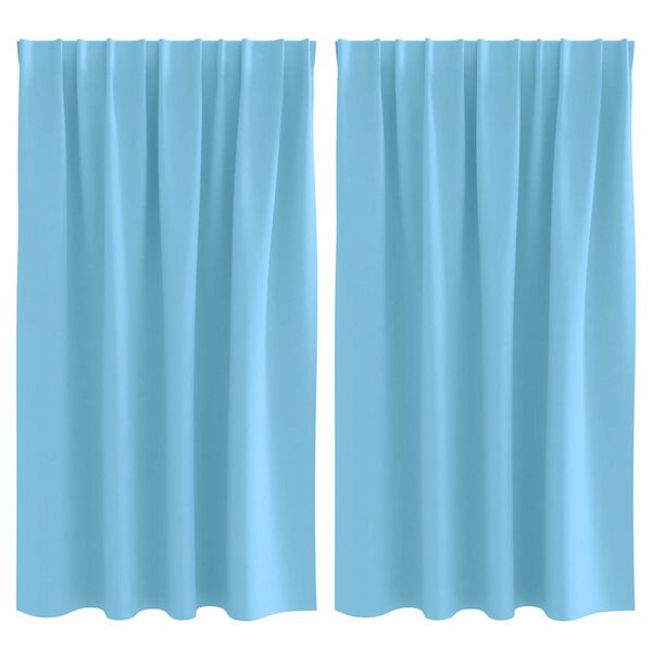 vidaXL Blackout Curtains with Rings 2 pcs Light Blue 140 x 140 cm
