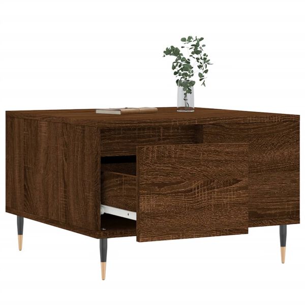vidaXL Coffee Table Brown Oak 55x55x36.5 cm Engineered Wood