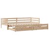 vidaXL Daybed with Trundle and Drawers without Mattress 90x200 cm