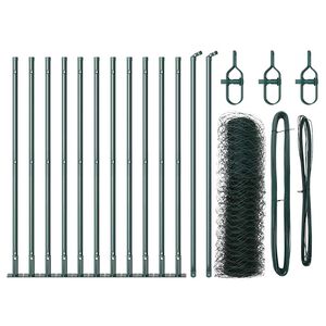 vidaXL Fence Post Green 25 x 0.6 m (36 mm mesh) Steel and PVC