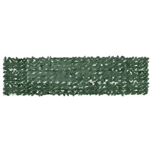 vidaXL Balcony Screen with Dark Green Leaves 300x75 cm