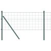 vidaXL Fence with Post Green 0.8 x 10 m Steel
