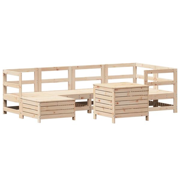 vidaXL 7 Piece Garden Sofa Set Solid Wood Pine