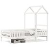 vidaXL Bed Frame with Roof without Mattress White 90x200 cm
