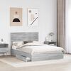 vidaXL Storage Bed Grey Sonoma 140 x 200 cm Engineered Wood