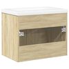 vidaXL Bathroom Sink Cabinet with Built-in Basin Sonoma Oak