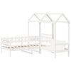 vidaXL Day Bed and Bench Set with Roof without Mattress White 80x200 cm