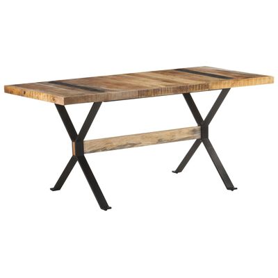 vidaXL Dining Table 160x80x76 cm Rough Mango Wood