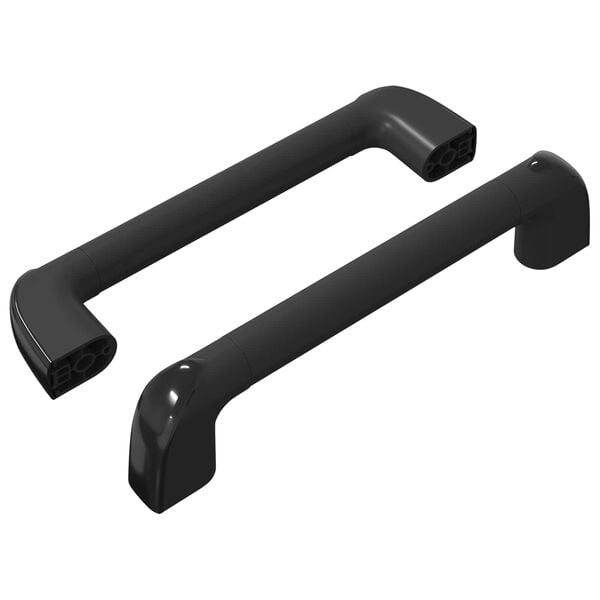 vidaXL Handle Plain 2 pcs Black 380 x 34 x 85 mm Aluminium and PP