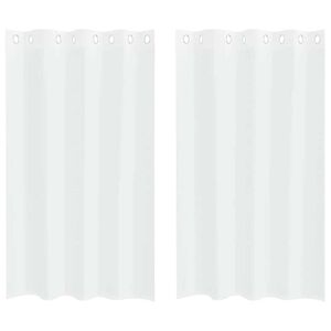 vidaXL Voile Curtain with Curtains 2 pcs White 175 x 140 cm Polyester