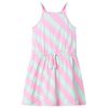 Kids'Dress with Drawstring Sleeveless Pink 128