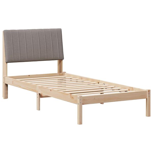 vidaXL Bed Frame with Headboard Brown 90 x 190 cm Solid Pine Wood