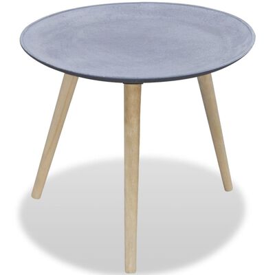 vidaXL Side Table Round Grey Concrete Look