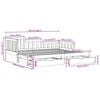 vidaXL Daybed with Trundle and Drawers without Mattress 90x200 cm
