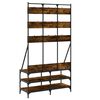 vidaXL Clothes Rack with Shoe Storage Smoked Oak 100x40x184 cm