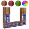 TV Wall Units with LED Wall-mounted 5 pcs Old wood 40.5 x 30 x 102 cm