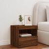 vidaXL Bedside Cabinet with LED Lights Brown Oak 50x40x45 cm