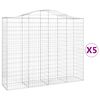 vidaXL Arched Gabion Baskets 5 pcs 200x50x160/180 cm Galvanised Iron