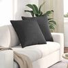vidaXL Sofa Pillows 2 pcs Dark Grey 80 x 80 cm Corduroy Fabric