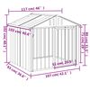 vidaXL Dog House with Roof Black 117x103x102 cm Galvanised Steel