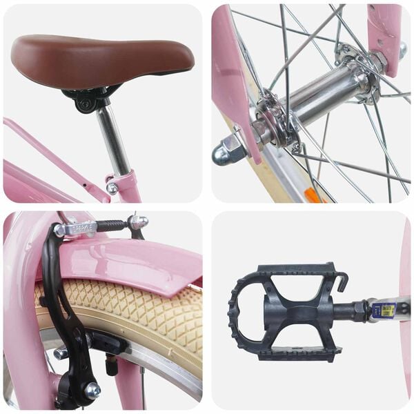 vidaXL Kids Bike 20'' for 6-11 Years Old Light Pink