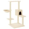 vidaXL Cat Tree with Sisal Scratching Posts Cream 95 cm