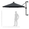 vidaXL Wall-mounted Garden Parasol with LEDs 300 cm Anthracite