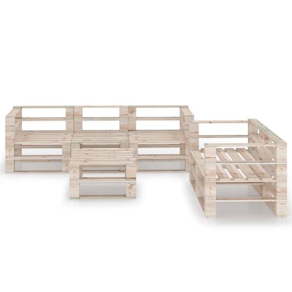 vidaXL 6 Piece Garden Pallet Lounge Set Pinewood