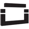 vidaXL TV Cabinet Set 8 pcs Black Oak Engineered Wood