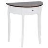 vidaXL Console Table with Drawer and Brown Top Half-round