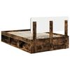 vidaXL Bed Frame Smoked Oak 120 x 200 cm Solid Pine Wood