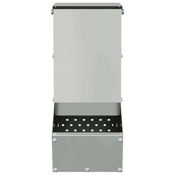 vidaXL Rabbit Feeder Silver 12.5 x 26 x 28.5 cm Galvanised Steel