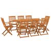 vidaXL 9 Piece Garden Dining Set 180x90x75 cm Solid Wood Acacia