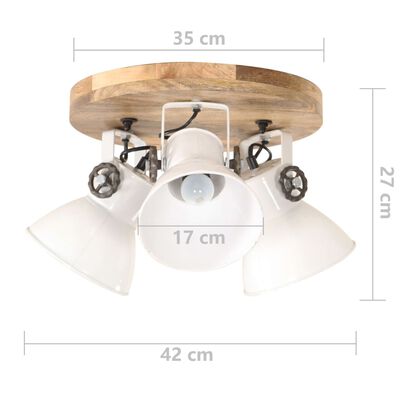vidaXL Industrial Ceiling Lamp 25 W White 42x27cm E27
