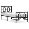 vidaXL Metal Bed Frame without Mattress with Footboard Black 75x190cm
