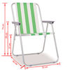 vidaXL Folding Camping Chairs 2 pcs Green and White Steel 52x62x75 cm