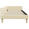 vidaXL Corner Bed Frame with Headboard Cream 90 x 190 cm Fabric