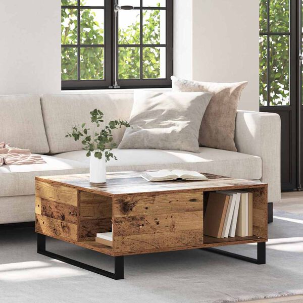 vidaXL Coffee Table Old Wood 80 x 80 x 36.5 cm Engineered Wood