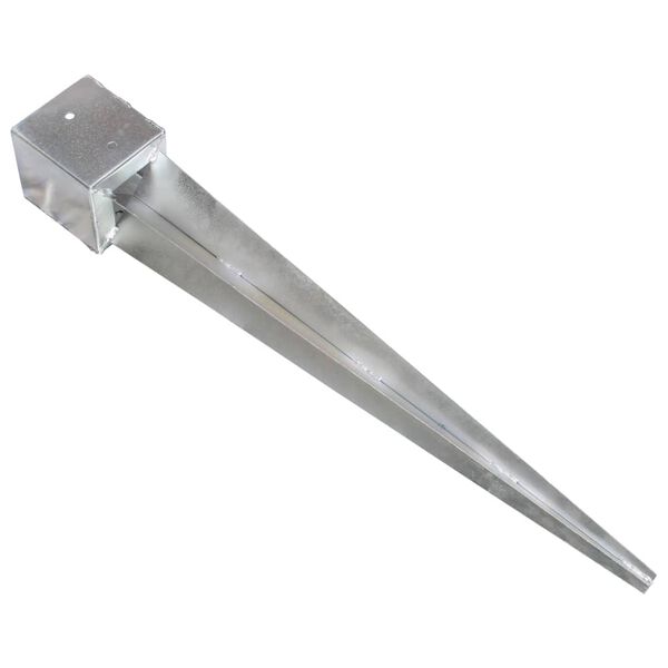 vidaXL Ground Spikes 2 pcs Silver 12x12x89 cm Galvanised Steel