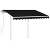 vidaXL Manual Retractable Awning with Posts 3.5x2.5 m Anthracite