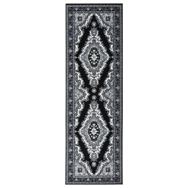 vidaXL Runner Rug BCF Black 100x350 cm