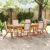 vidaXL 7 Piece Garden Dining Set Solid Wood Acacia and Textilene