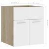 vidaXL 2 Piece Bathroom Furniture Set White and Sonoma Oak Engineered Wood